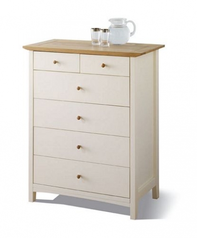 Alaska Painted Oak Chest Of Drawers 4+2 Drawer - Click Image to Close